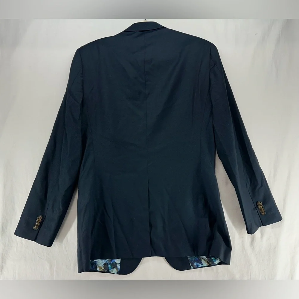 INDOCHINO Mens Solid Black 100% WOOL Sport Coat Suit Jacket‎ Blazer Size 38 NEW